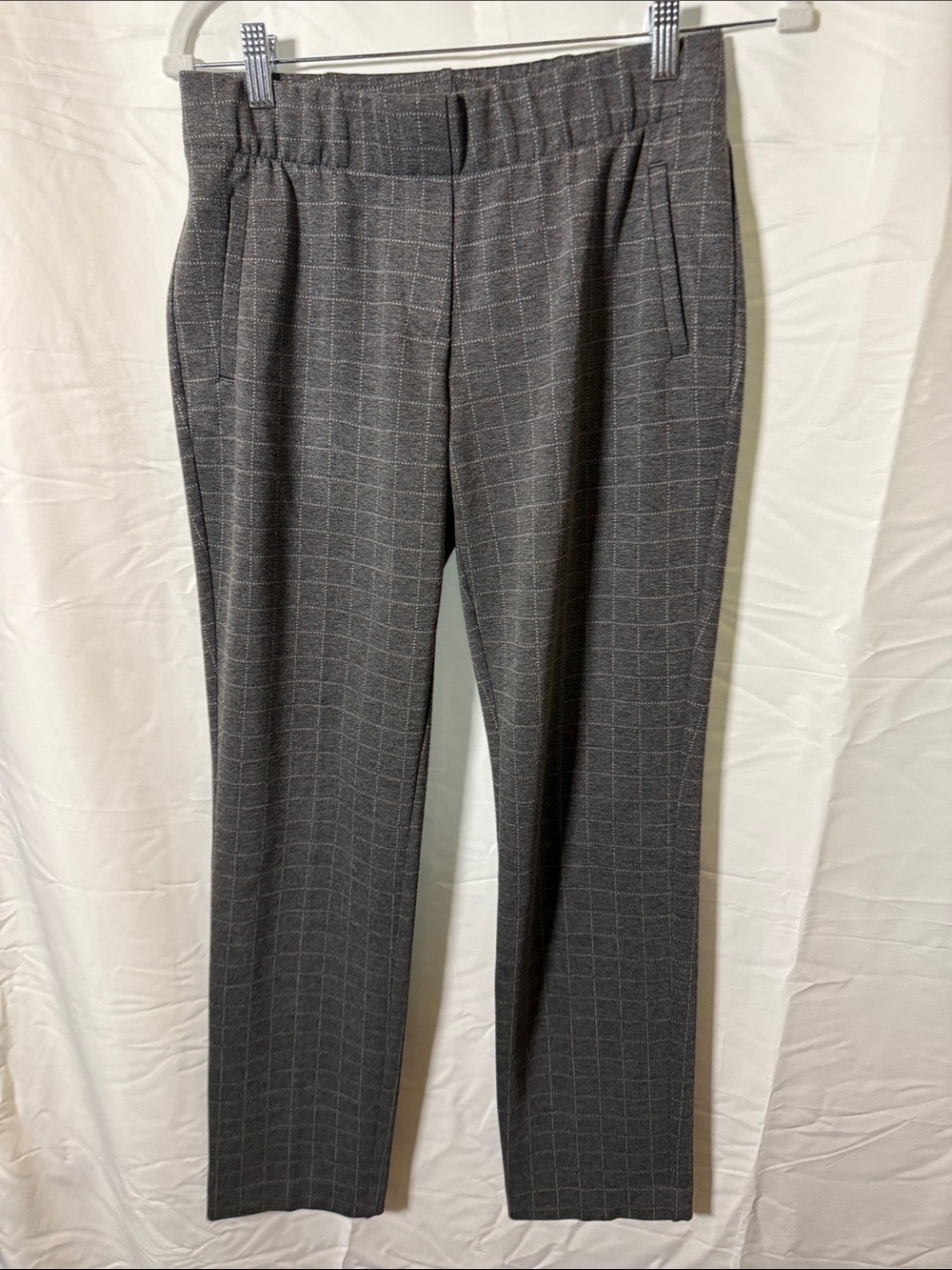 J. Jill Gray Windowpane Pull-On Dress Pants